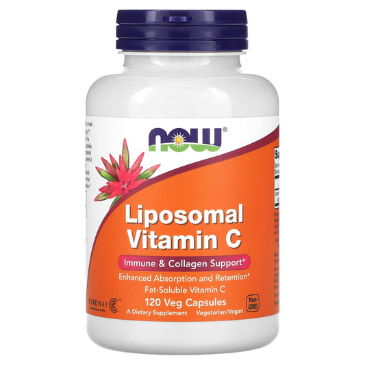 NOW Foods, Liposomal Vitamin C, 120 Veg Capsules (500 mg per Capsule) - Image 1