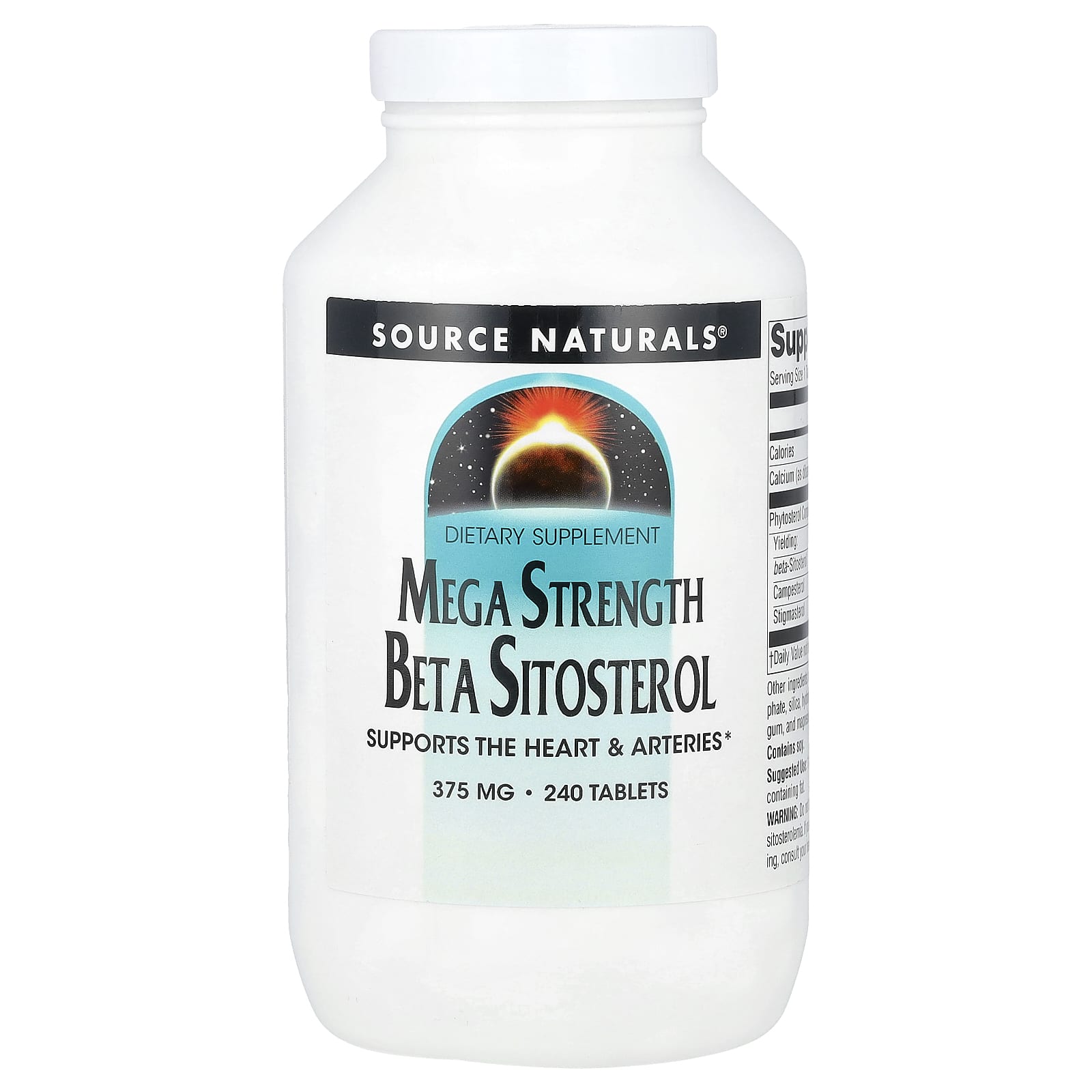 Source Naturals, Mega Strength Beta Sitosterol, 240 Tablets - Image 1