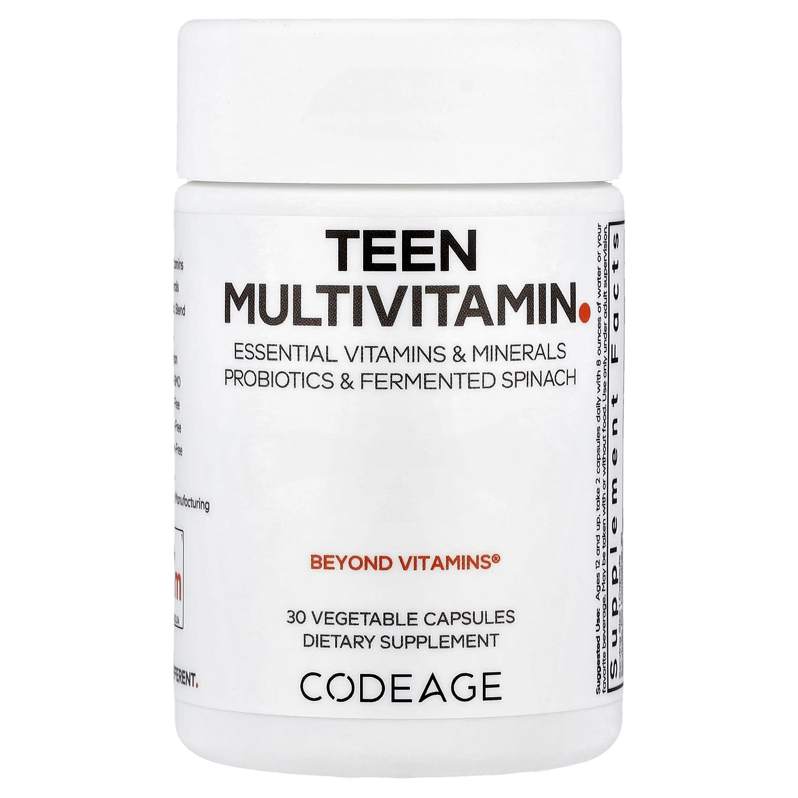 Codeage, Teen Multivitamin, 30 Vegetable Capsules