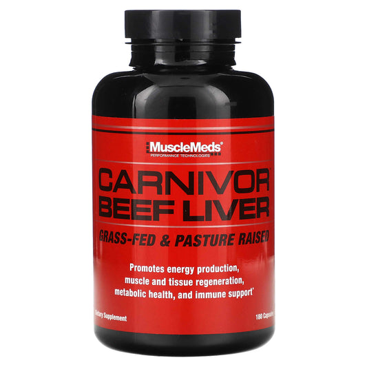 MuscleMeds, Carnivor Beef Liver, 180 Capsules (500 mg per Capsule) - Image 1
