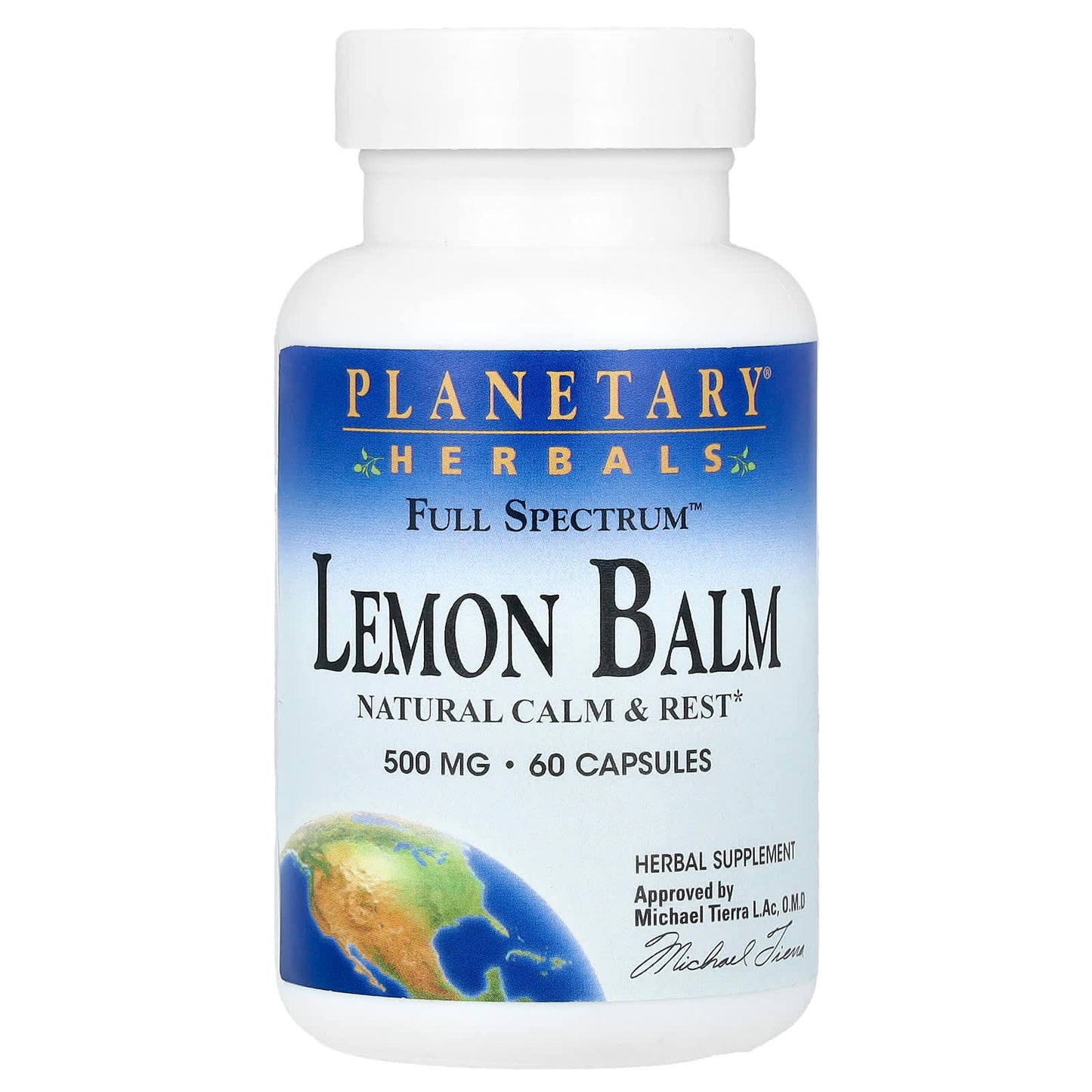 Planetary Herbals, Full Spectrum™ Lemon Balm, 60 Capsules (500 mg per Capsule) - Image 1