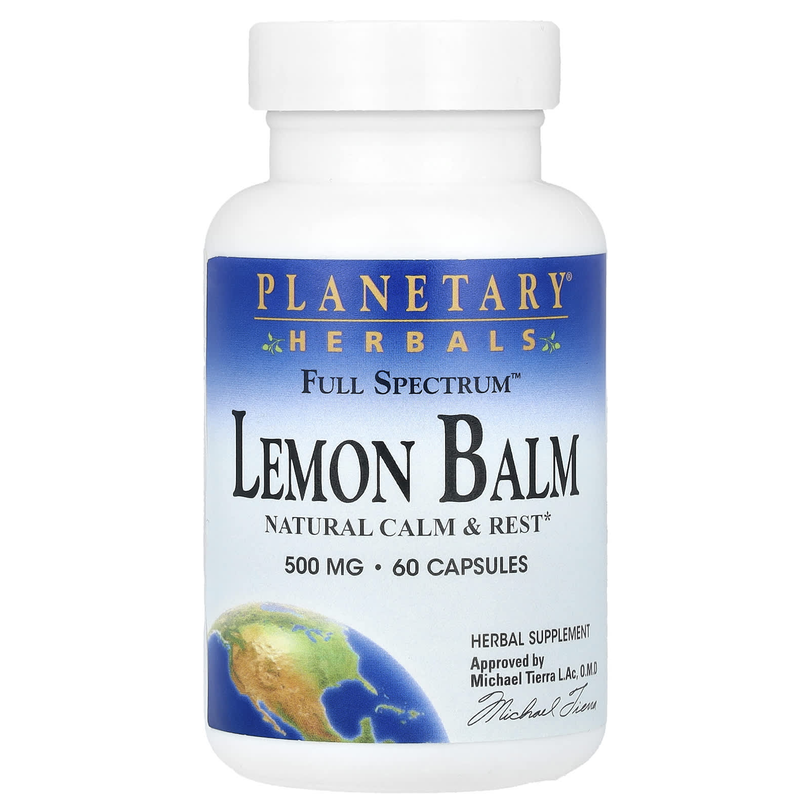 Planetary Herbals, Full Spectrum™ Lemon Balm, 60 Capsules (500 mg per Capsule) - Image 1