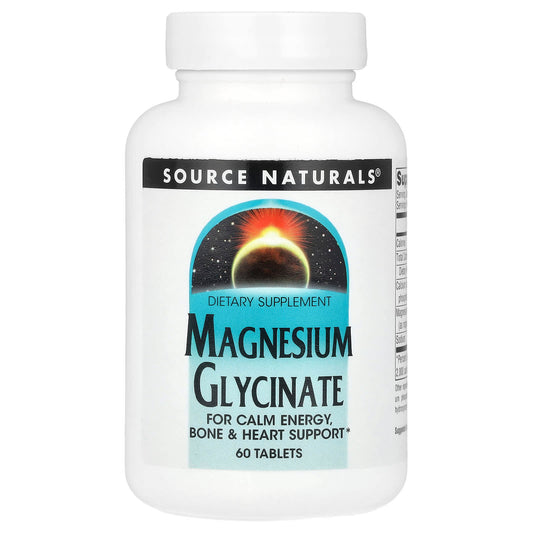 Source Naturals, Magnesium Glycinate, 60 Tablets - Image 1