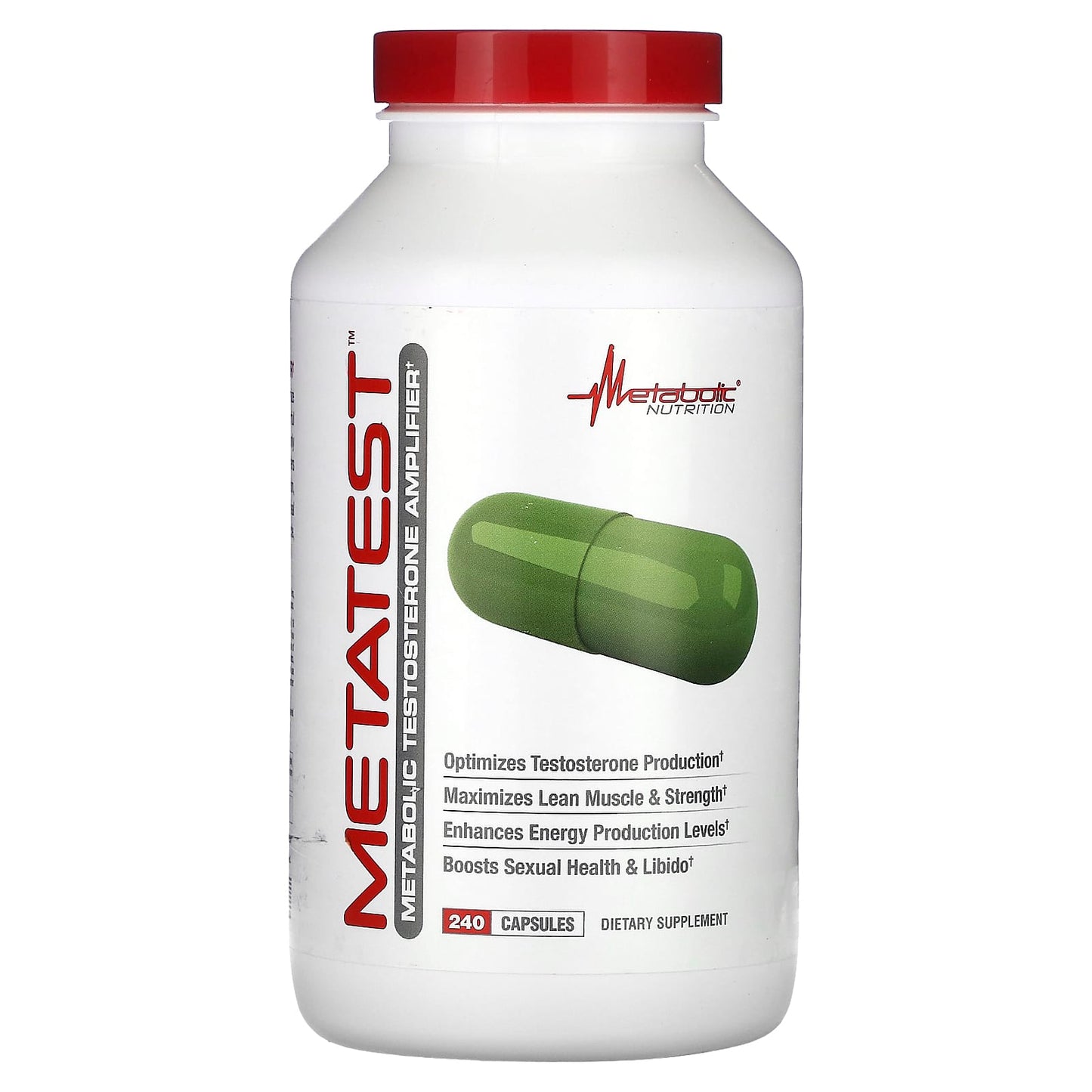 Metabolic Nutrition, Metatest, 240 Capsules - Image 1
