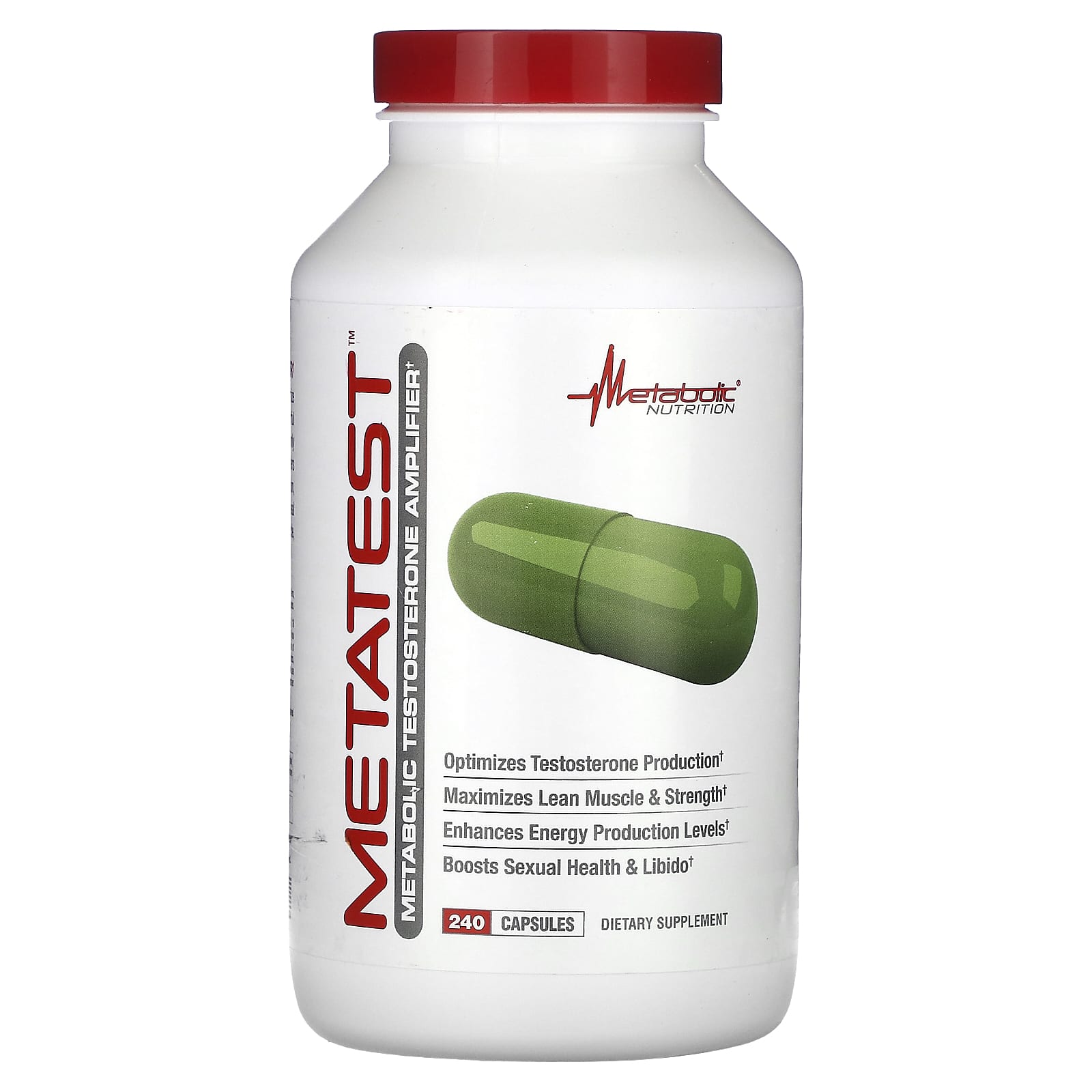 Metabolic Nutrition, Metatest, 240 Capsules - Image 1