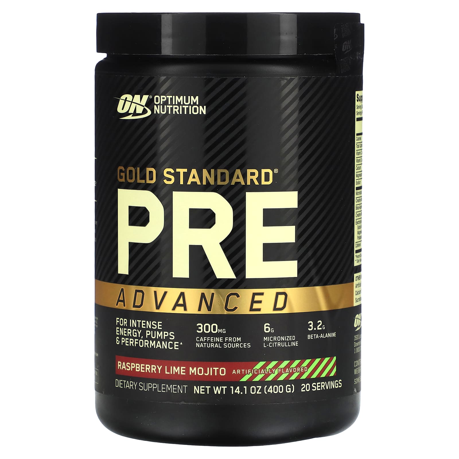 Optimum Nutrition, Gold Standard® Pre Advanced, Raspberry Lime Mojito, 14.1 oz (400 g) - Image 1