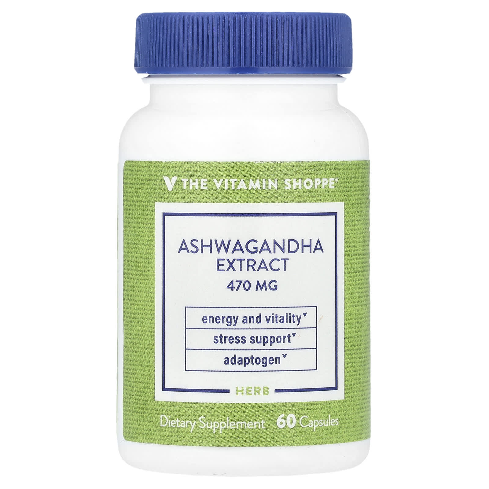The Vitamin Shoppe, Ashwagandha Extract , 470 mg , 60 Capsules - Image 1