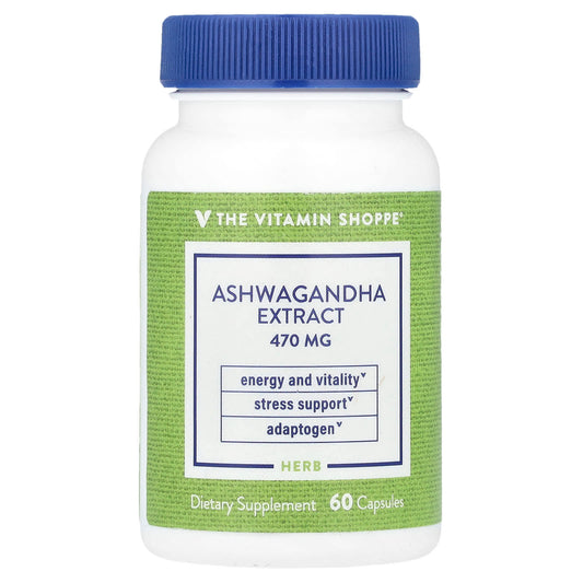 The Vitamin Shoppe, Ashwagandha Extract , 470 mg , 60 Capsules - Image 1