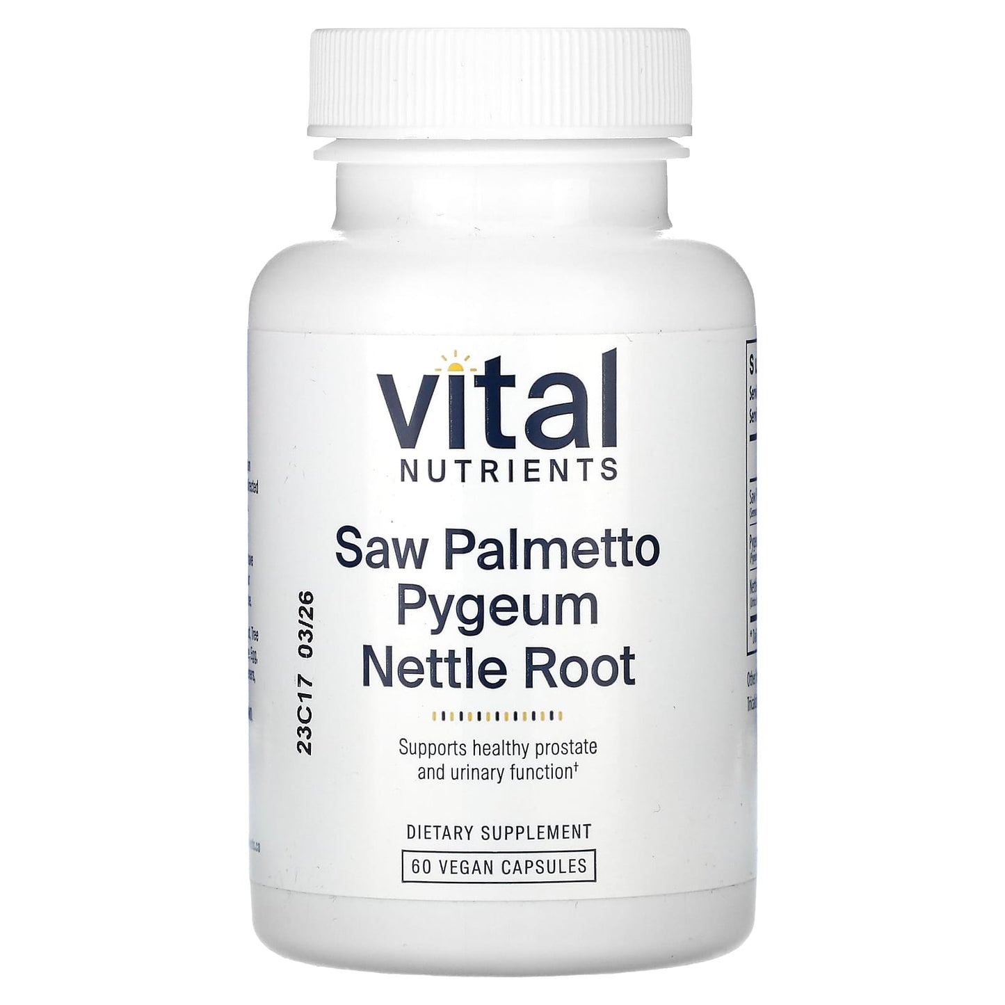 Vital Nutrients, Saw Palmetto Pygeum Nettle Root, 60 Vegan Capsules - Image 1