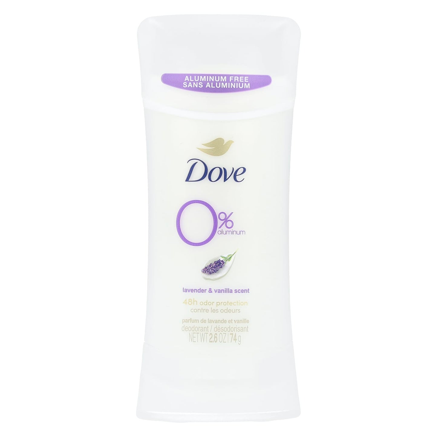 Dove Aluminum-Free Deodorant, Lavender & Vanilla Scent, 2.6 oz - Image 1