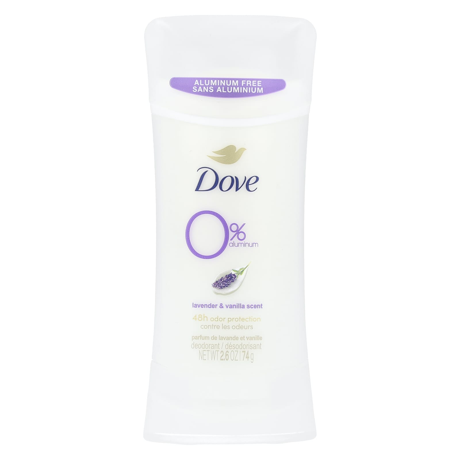 Dove Aluminum-Free Deodorant, Lavender & Vanilla Scent, 2.6 oz - Image 1