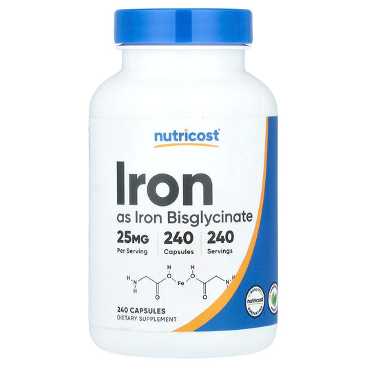 Nutricost, Iron, 25 mg , 240 Capsules - Image 1