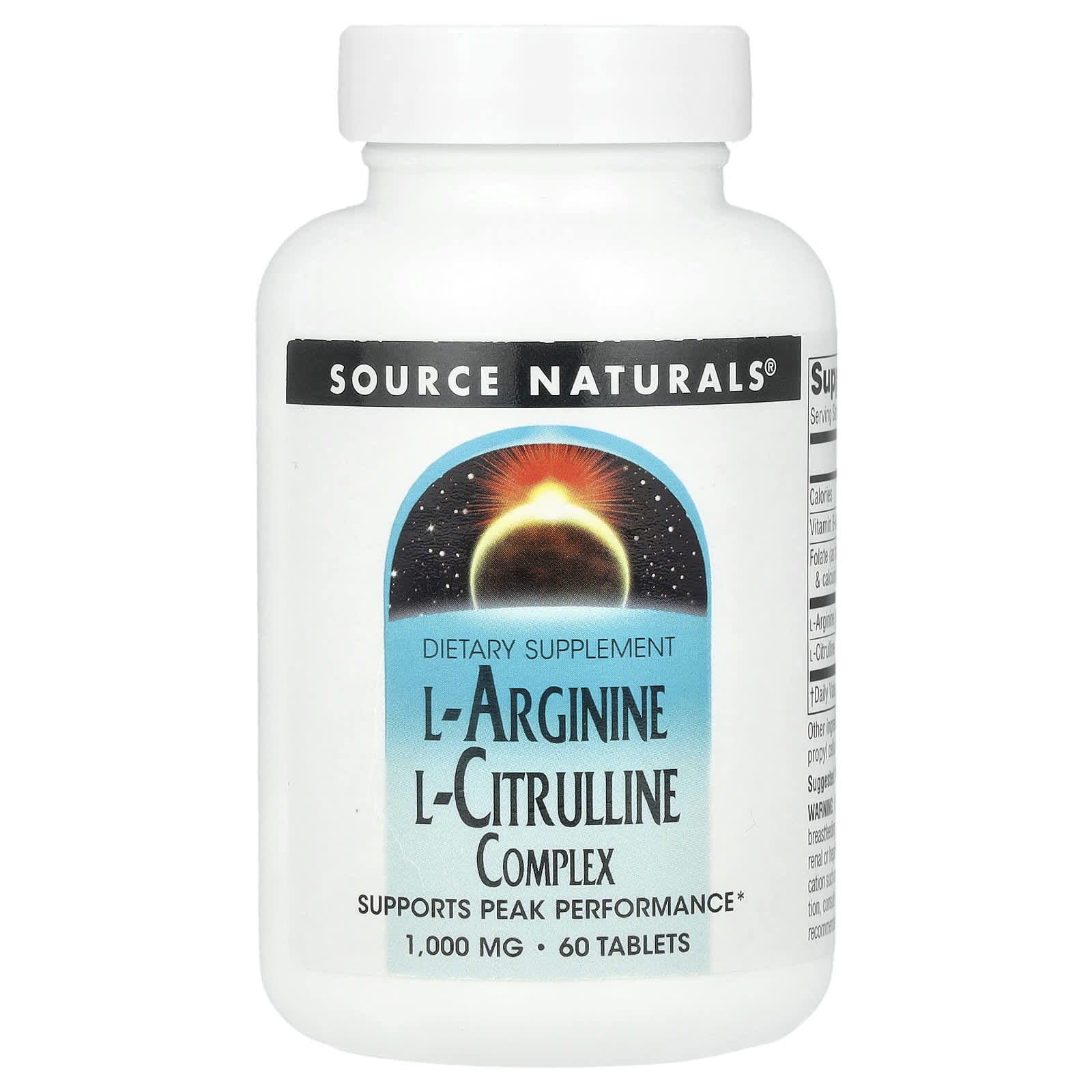 Source Naturals, L-Arginine L-Citrulline Complex, 60 Tablets - Image 1