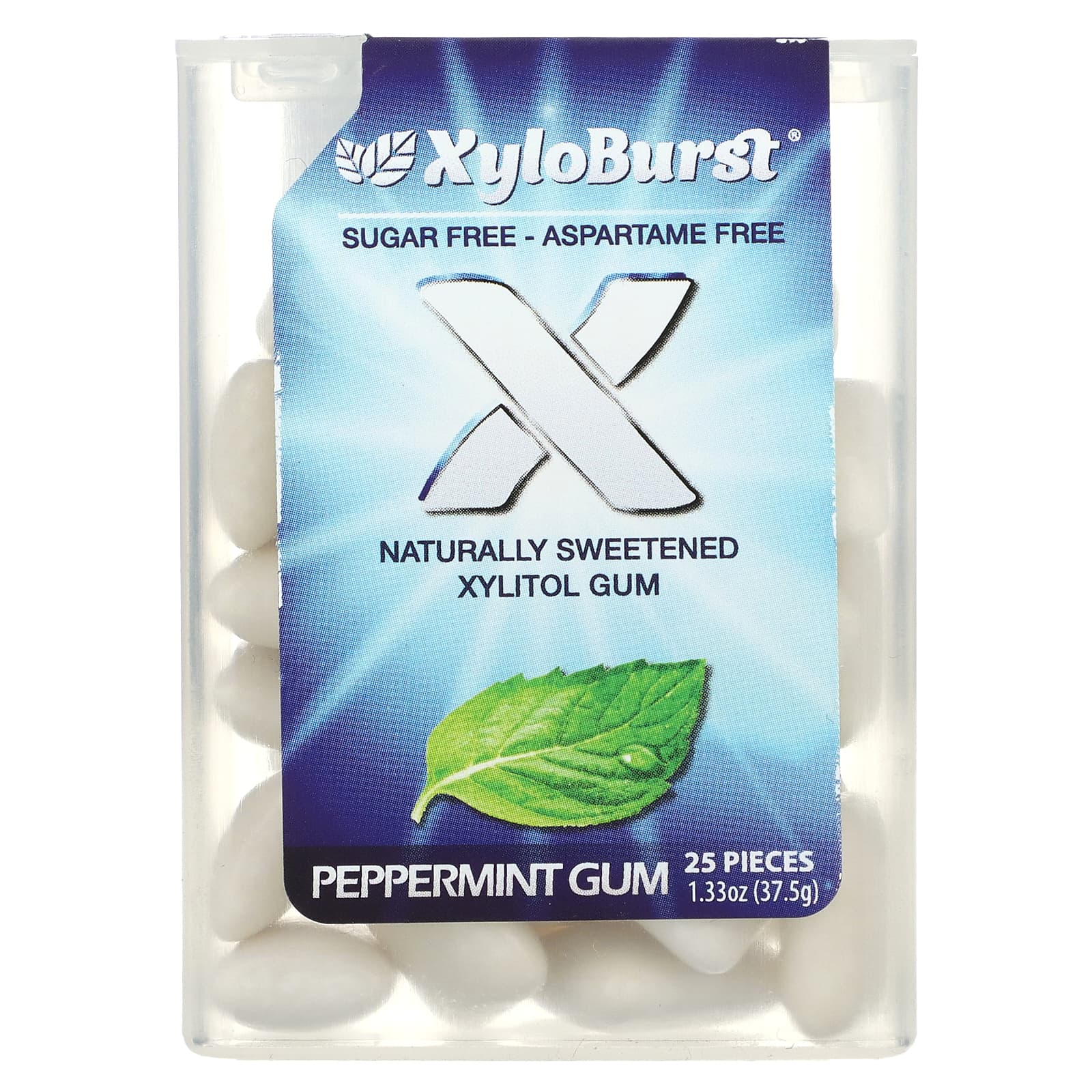 Xyloburst, Xylitol Gum, Peppermint, 25 Pieces - Image 1