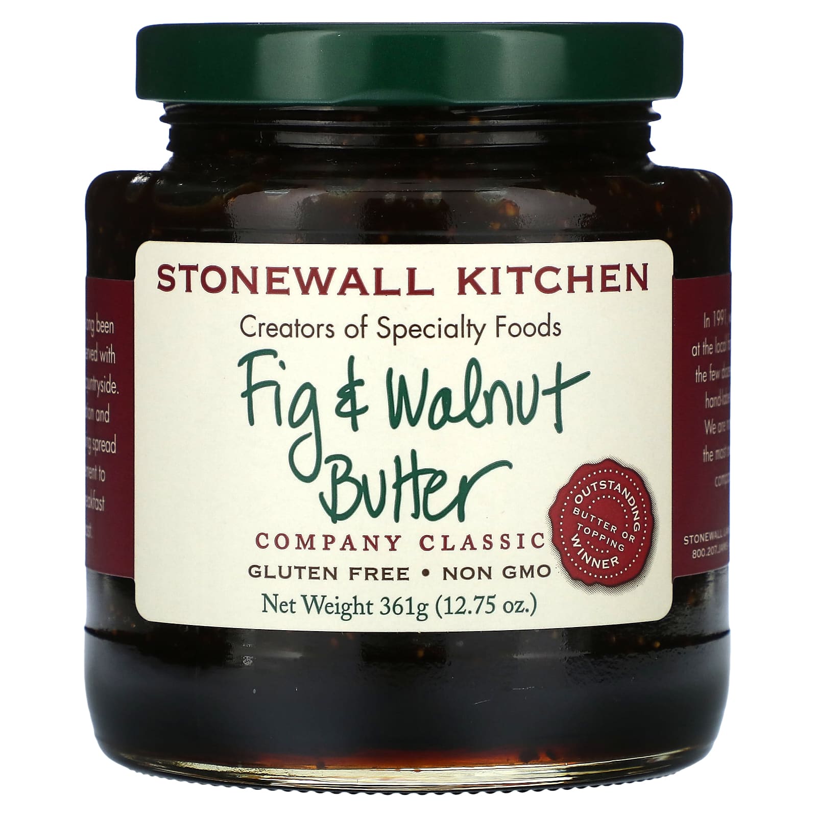 Stonewall Kitchen, Fig & Walnut Butter, 12.75 oz (361 g) - Image 1