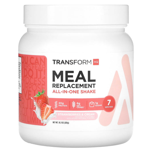 TransformHQ, Meal Replacement, All-In-One Shake, Strawberries & Cream, 10.3 oz (287 g) - Image 1