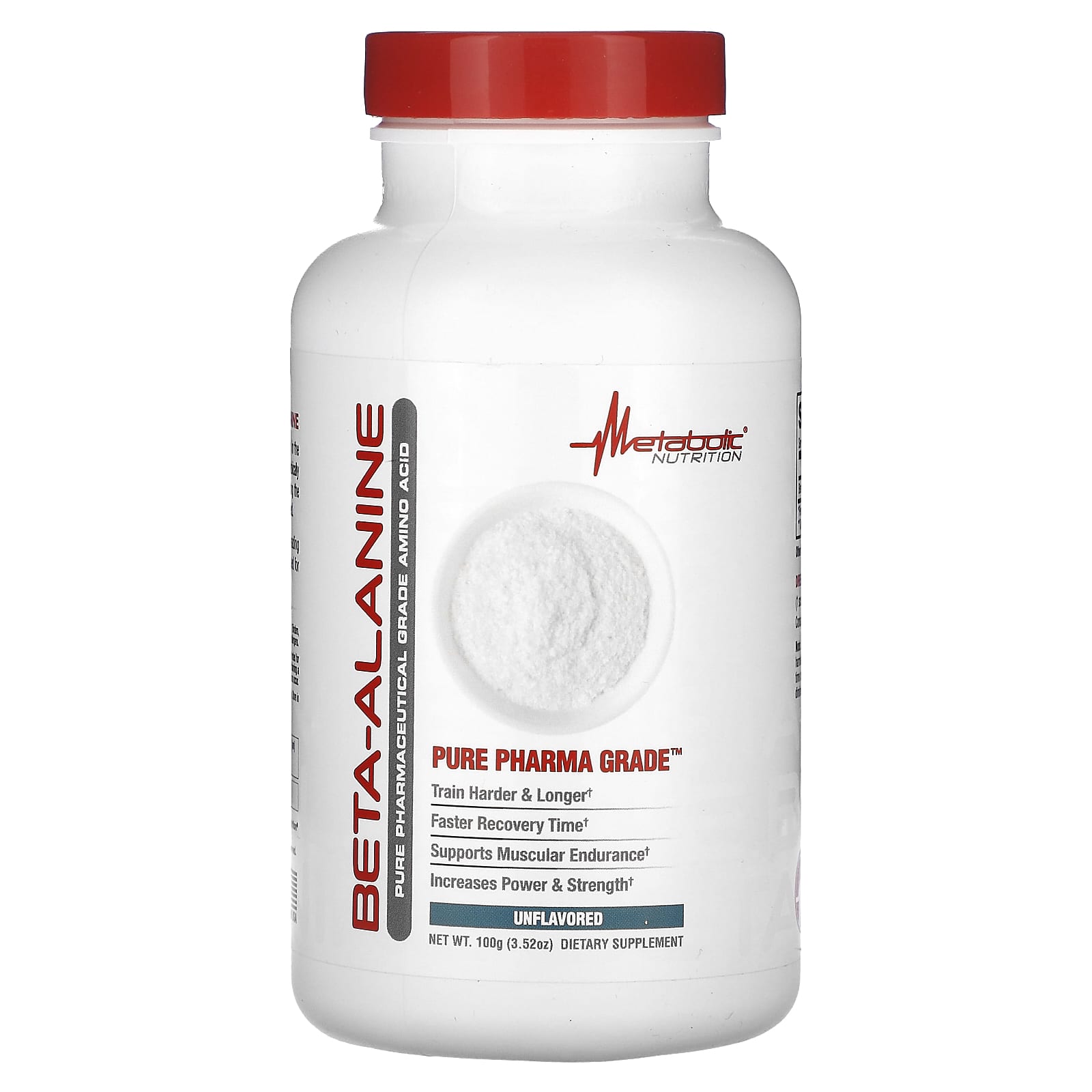 Metabolic Nutrition, Beta-Alanine, Unflavored , 3.52 oz (100 g) - Image 1