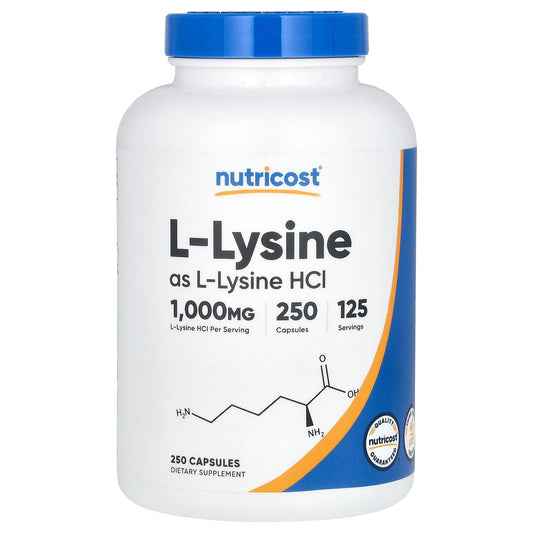 Nutricost, L-Lysine, 250 Capsules (500 mg per Capsule) - Image 1