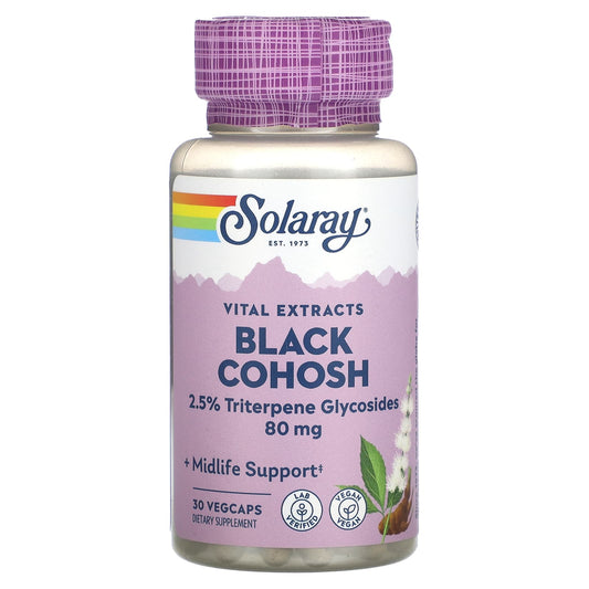 Solaray, Vital Extracts, Black Cohosh, 30 VegCaps - Image 1