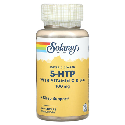 Solaray, 5-HTP with Vitamin C & B-6, 100 mg, 60 Vegcaps - Image 1