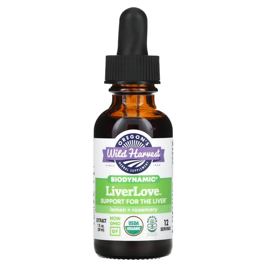 Oregon's Wild Harvest, LiverLove, Biodynamic, Lemon + Rosemary, 1 fl oz (30 ml) - Image 1