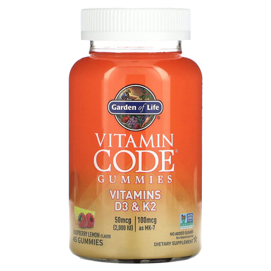 Garden of Life Vitamin Code D3 & K2 Gummies, Non-GMO Project Verified, Gluten-Free - Image 1