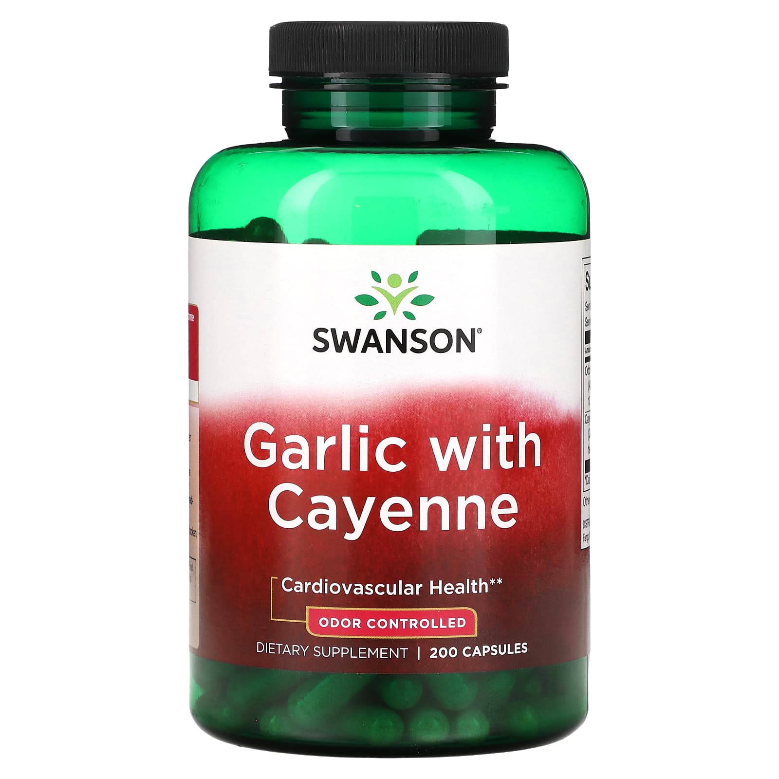 Swanson, Garlic with Cayenne , 200 Capsules - Image 1