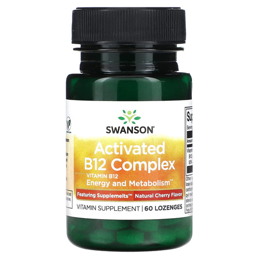 Swanson, Activated B12 Complex, Natural Cherry, 60 Lozenges (2,000 mcg per Lozenge) - Image 1