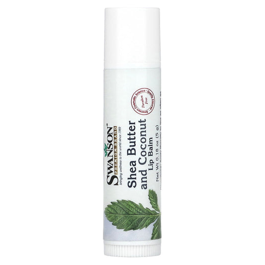 Swanson, Lip Balm Shea Butter and Coconut, 0.18 oz (5 g) - Image 1