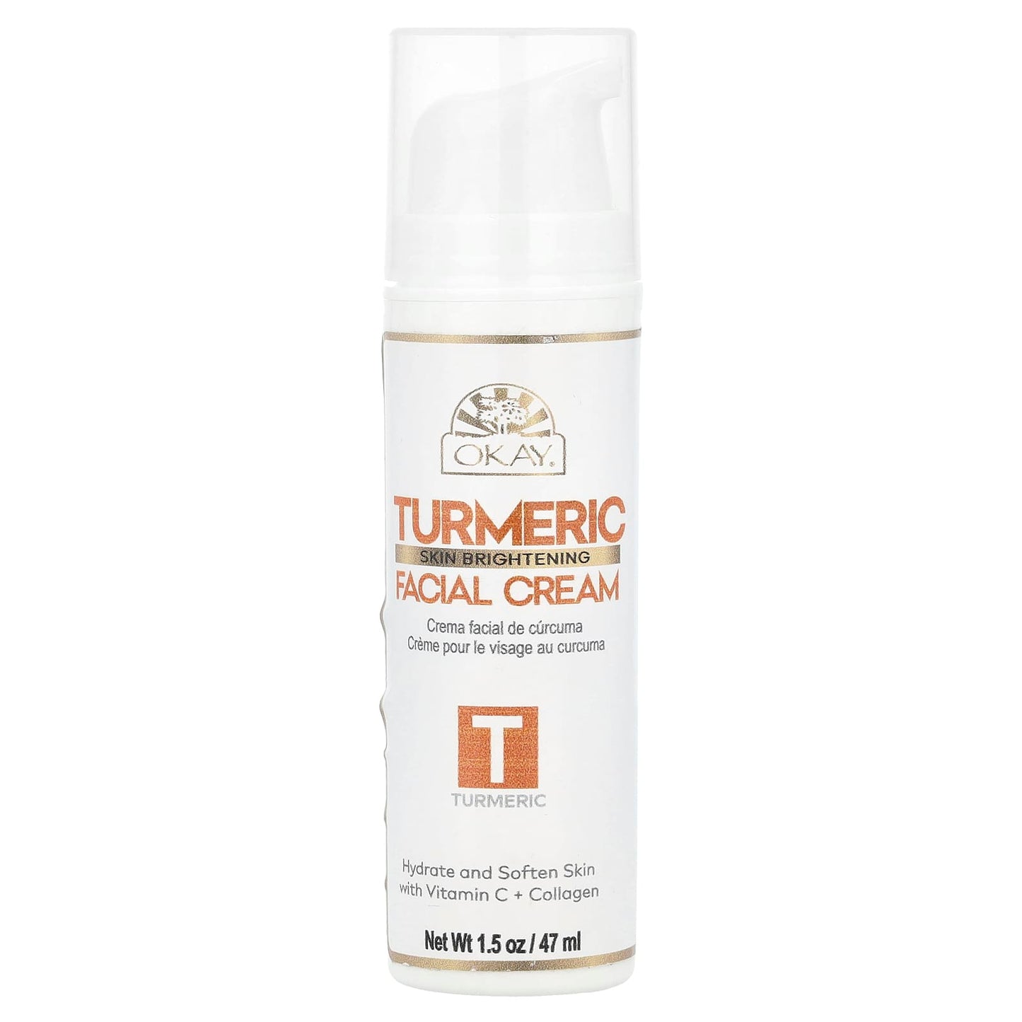 Okay Pure Naturals, Skin Brightening, Facial Cream, Turmeric, 1.5 oz (47 ml) - Image 1