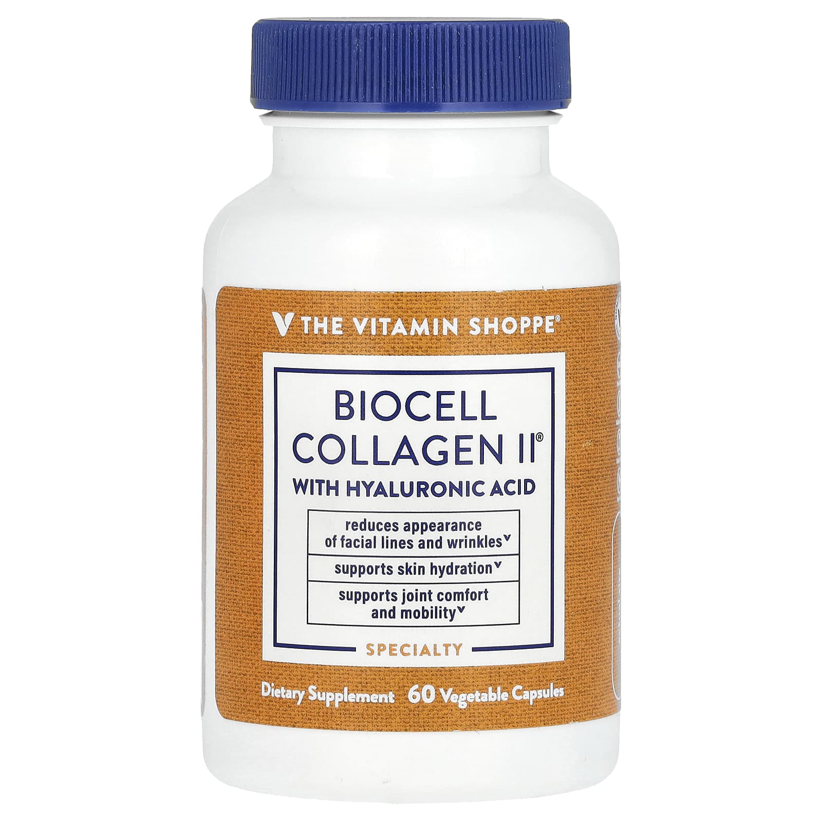 The Vitamin Shoppe, BioCell Collagen II With Hyaluronic Acid, 60 Vegetable Capsules - Image 1
