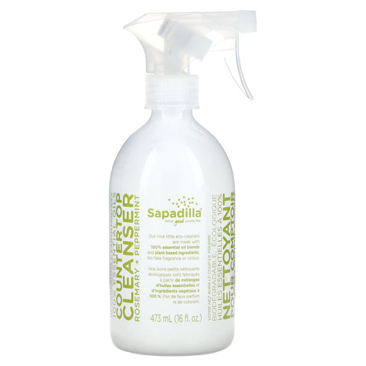 Sapadilla, Countertop Cleanser, Rosemary + Peppermint, 16 fl oz (473 ml) - Image 1