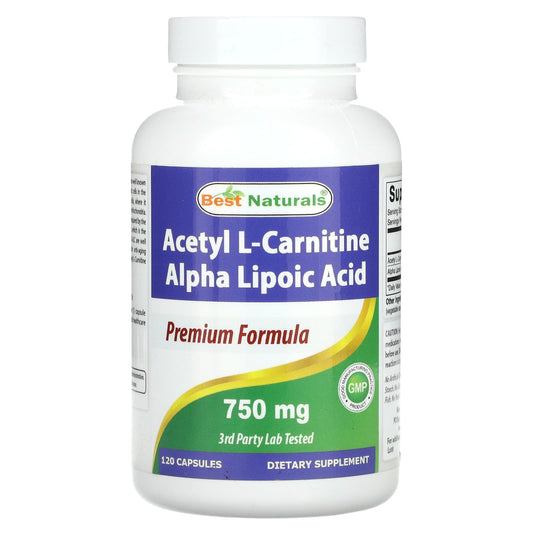 Acetyl L-Carnitine + Alpha Lipoic Acid Supplement - 120 Capsules - Image 1
