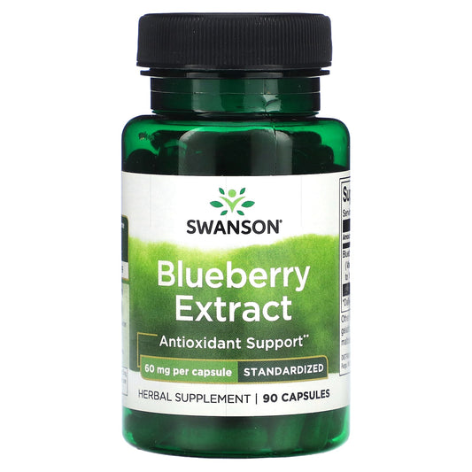 Swanson, Blueberry Extract, Standardized, 60 mg, 90 Capsules - Image 1