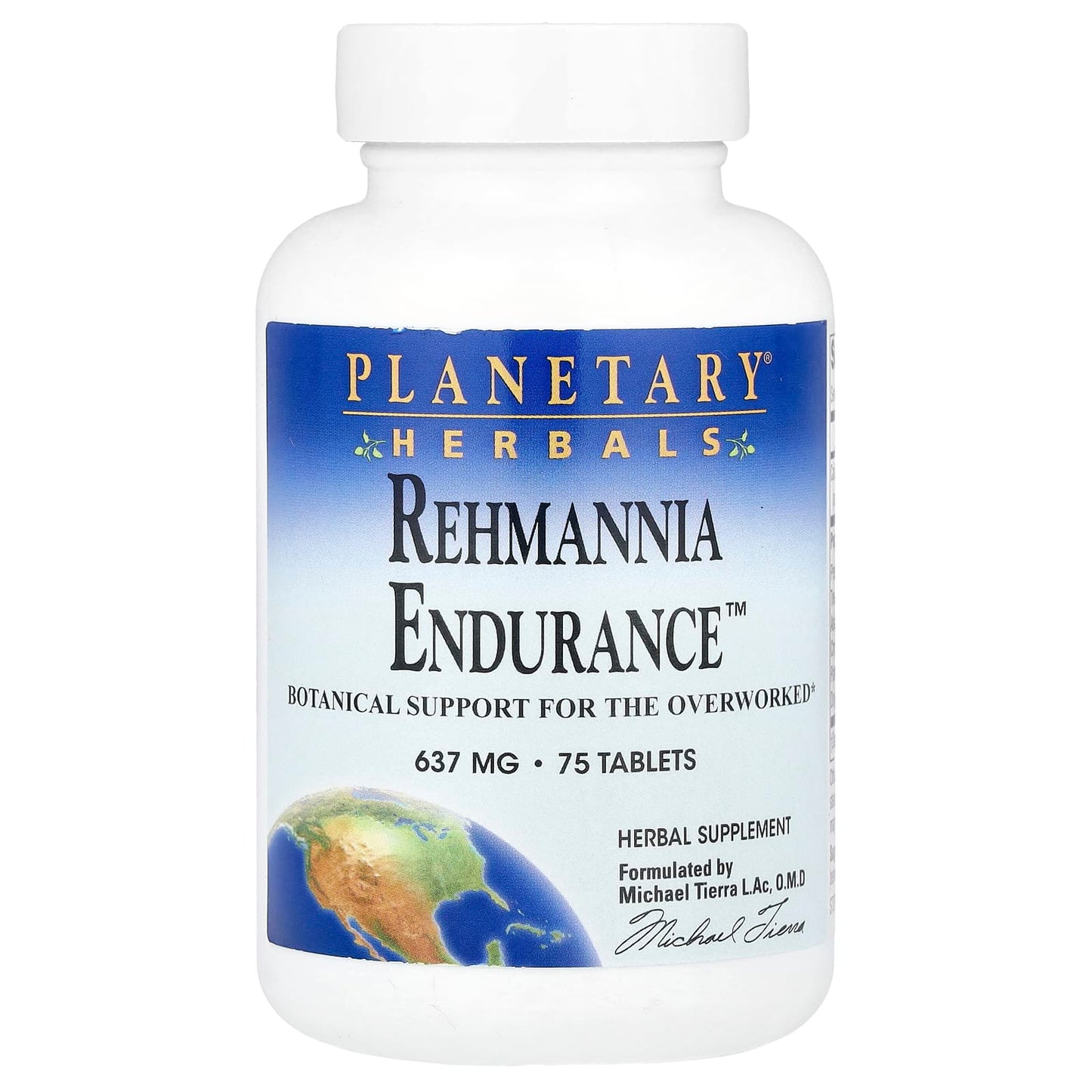 Planetary Herbals, Rehmannia Endurance™, 75 Tablets - Image 1