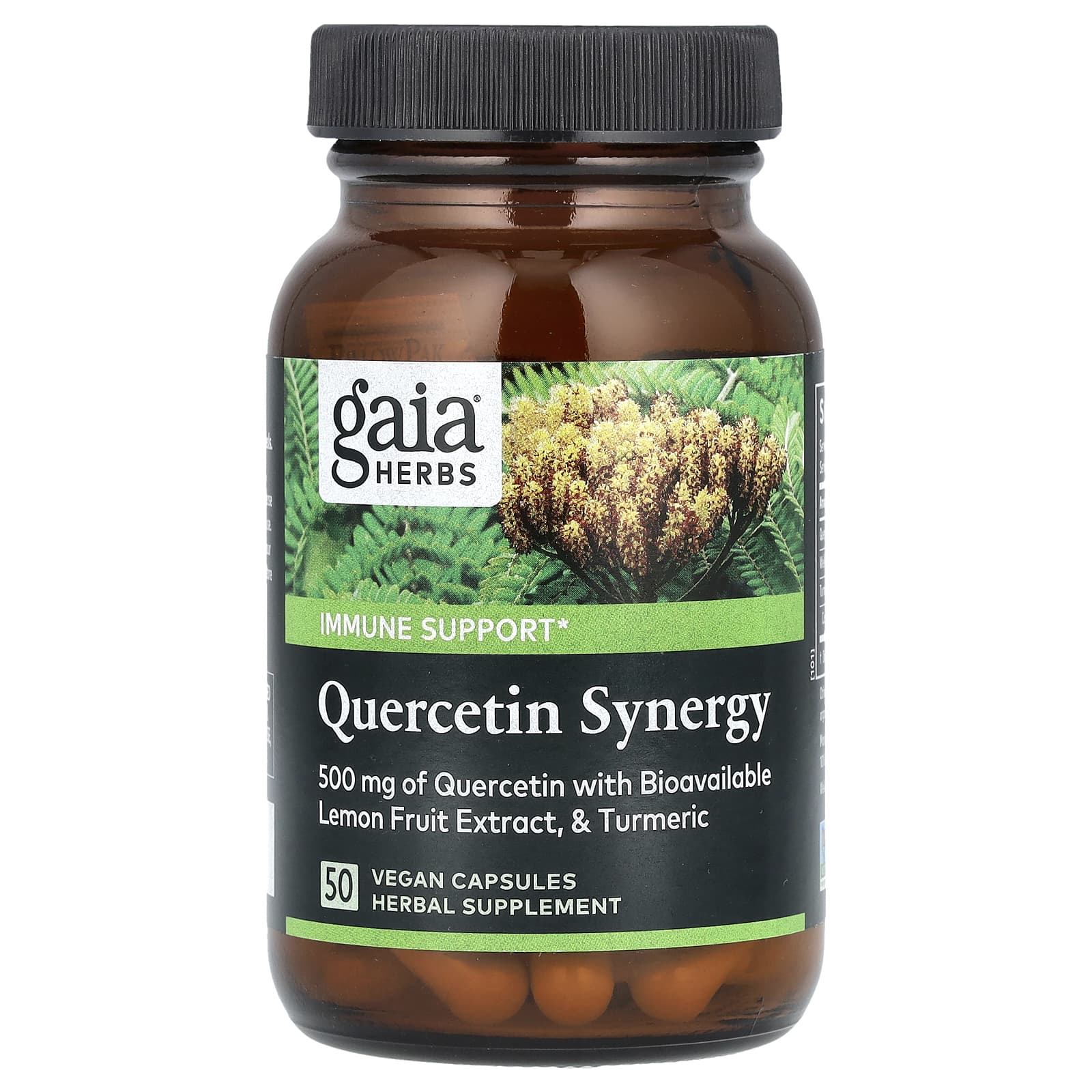 Gaia Herbs Quercetin Synergy for Immune Support, 50 Vegan Capsules - Image 1