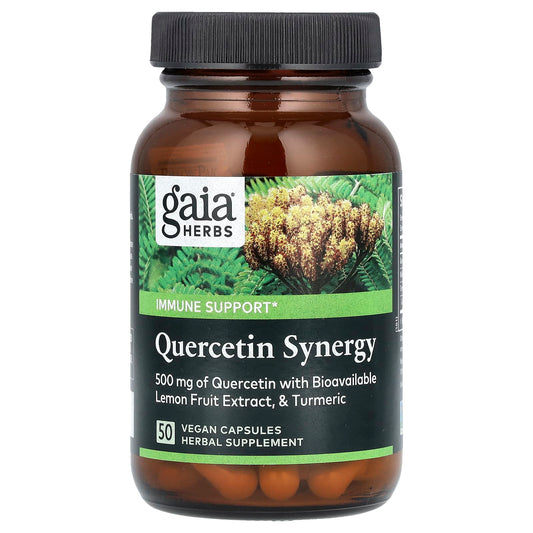 Gaia Herbs Quercetin Synergy for Immune Support, 50 Vegan Capsules - Image 1