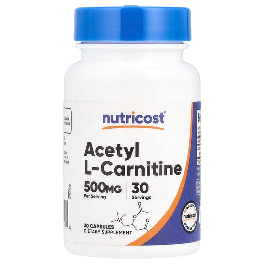 Nutricost, Acetyl L-Carnitine, 500 mg, 30 Capsules - Image 1