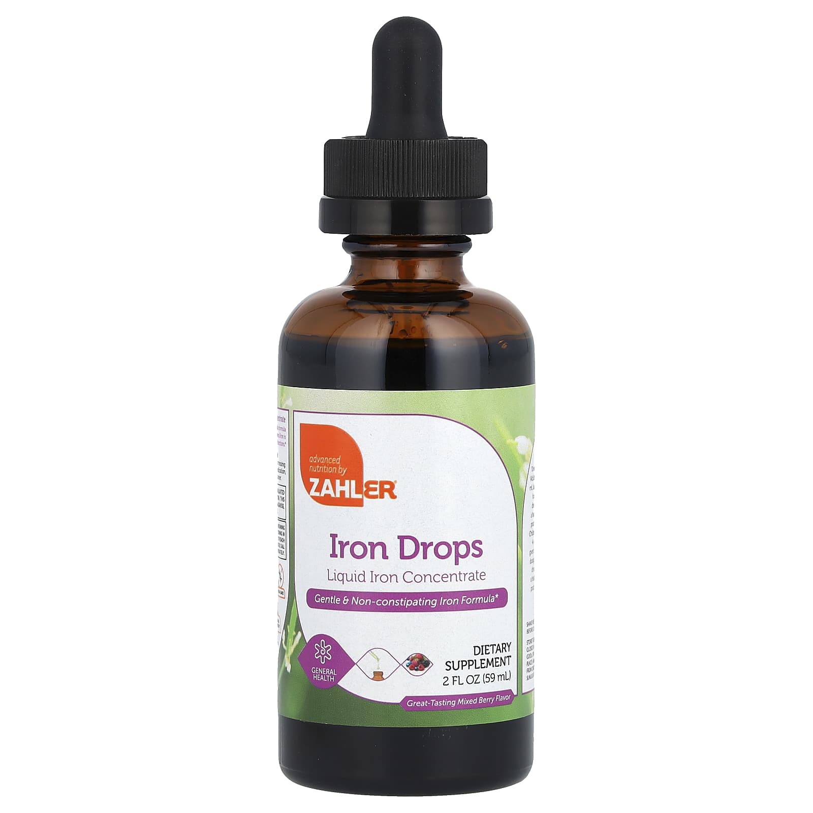 Zahler, Iron Drops, Great-Tasting Mixed Berry, 2 fl oz (59 ml) - Image 1