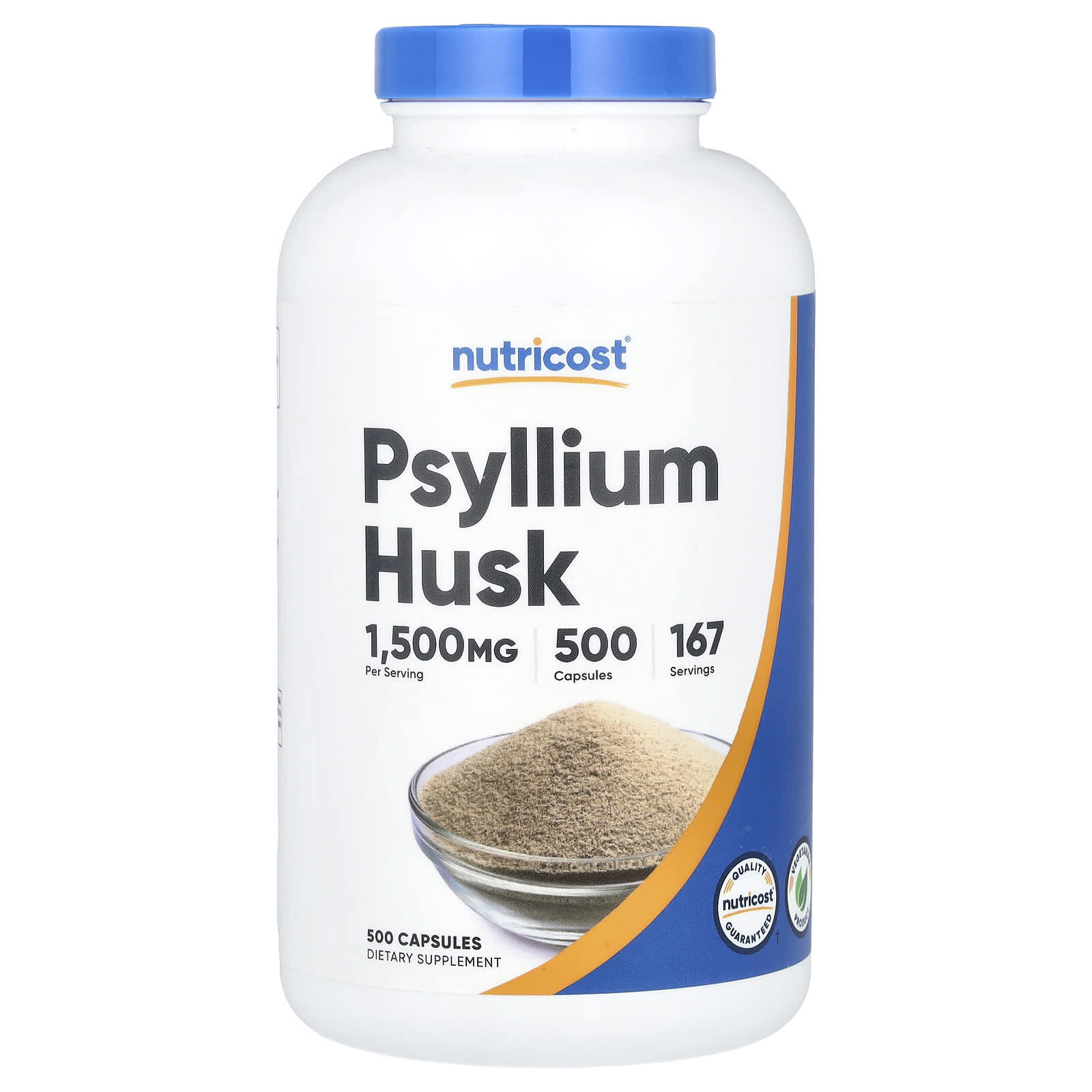 Nutricost, Psyllium Husk, 500 Capsules (500 mg per Capsule) - Image 1
