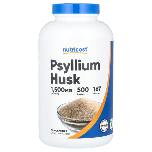 Nutricost, Psyllium Husk, 500 Capsules (500 mg per Capsule) - Image 1