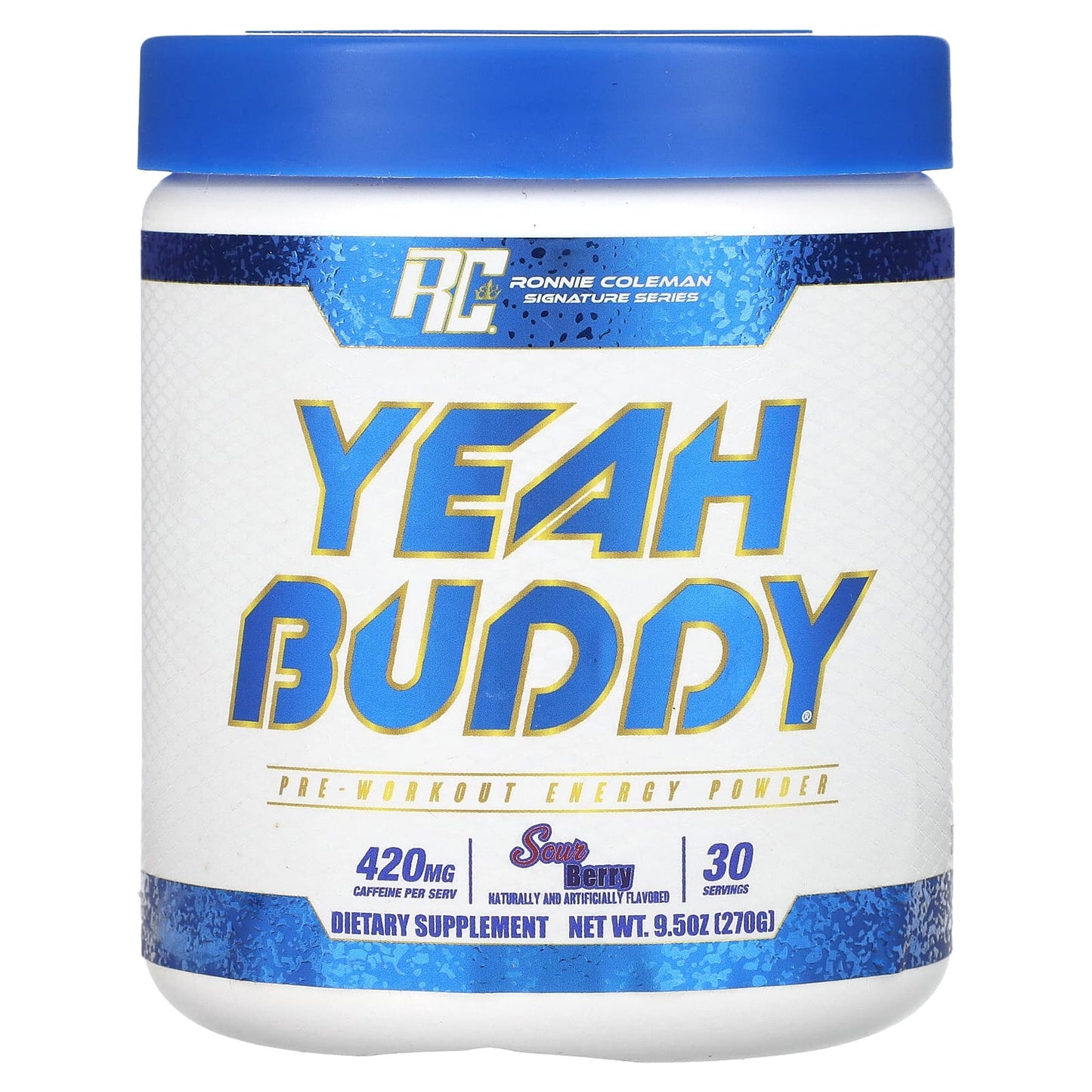 Ronnie Coleman, Signature Series, Yeah Buddy, Pre-Workout Energy Powder, Sour Berry, 9.5 oz (270 g) - Image 1
