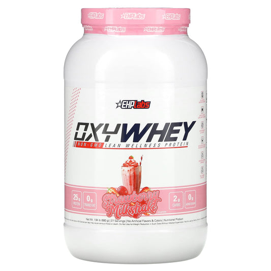EHPlabs OxyWhey Lean Wellness Protein, Strawberry Milkshake, 25g Non-GMO Protein - Image 1