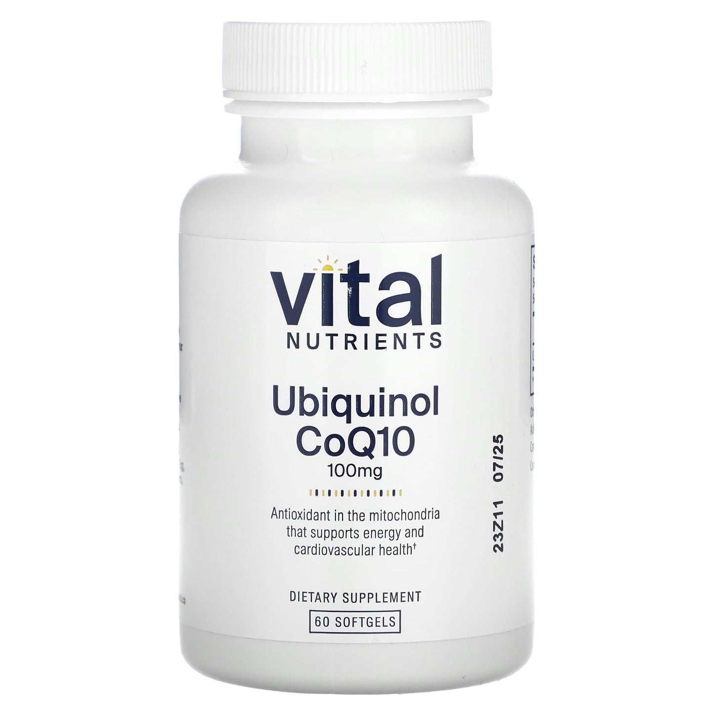 Vital Nutrients, Ubiquinol CoQ10, 100 mg, 60 Softgels - Image 1