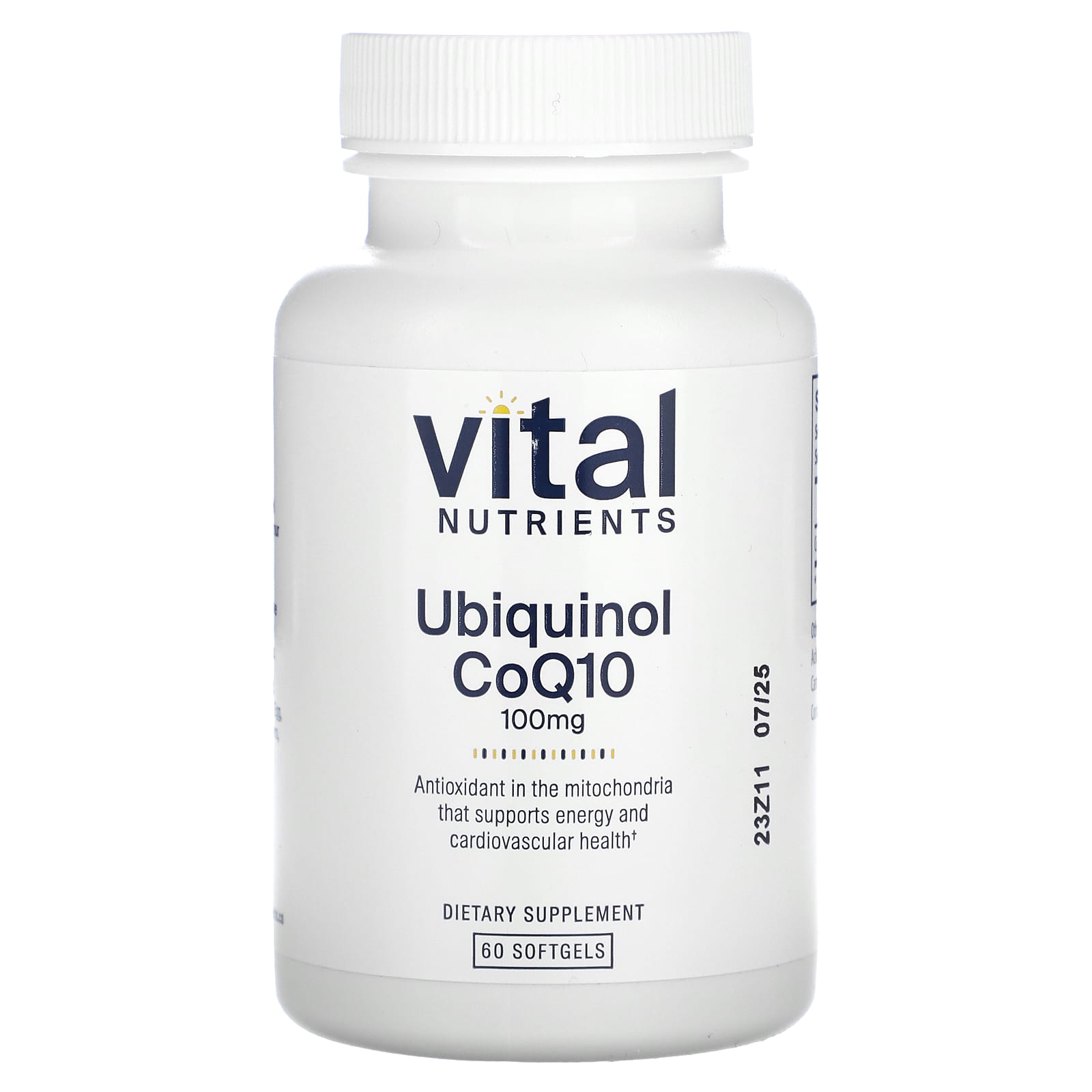 Vital Nutrients, Ubiquinol CoQ10, 100 mg, 60 Softgels - Image 1