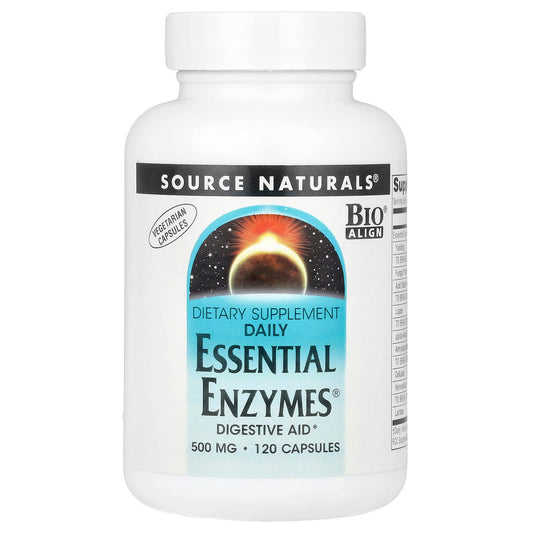 Source Naturals, Daily Essential Enzymes®, 500 mg, 120 Vegetarian Capsules - Image 1