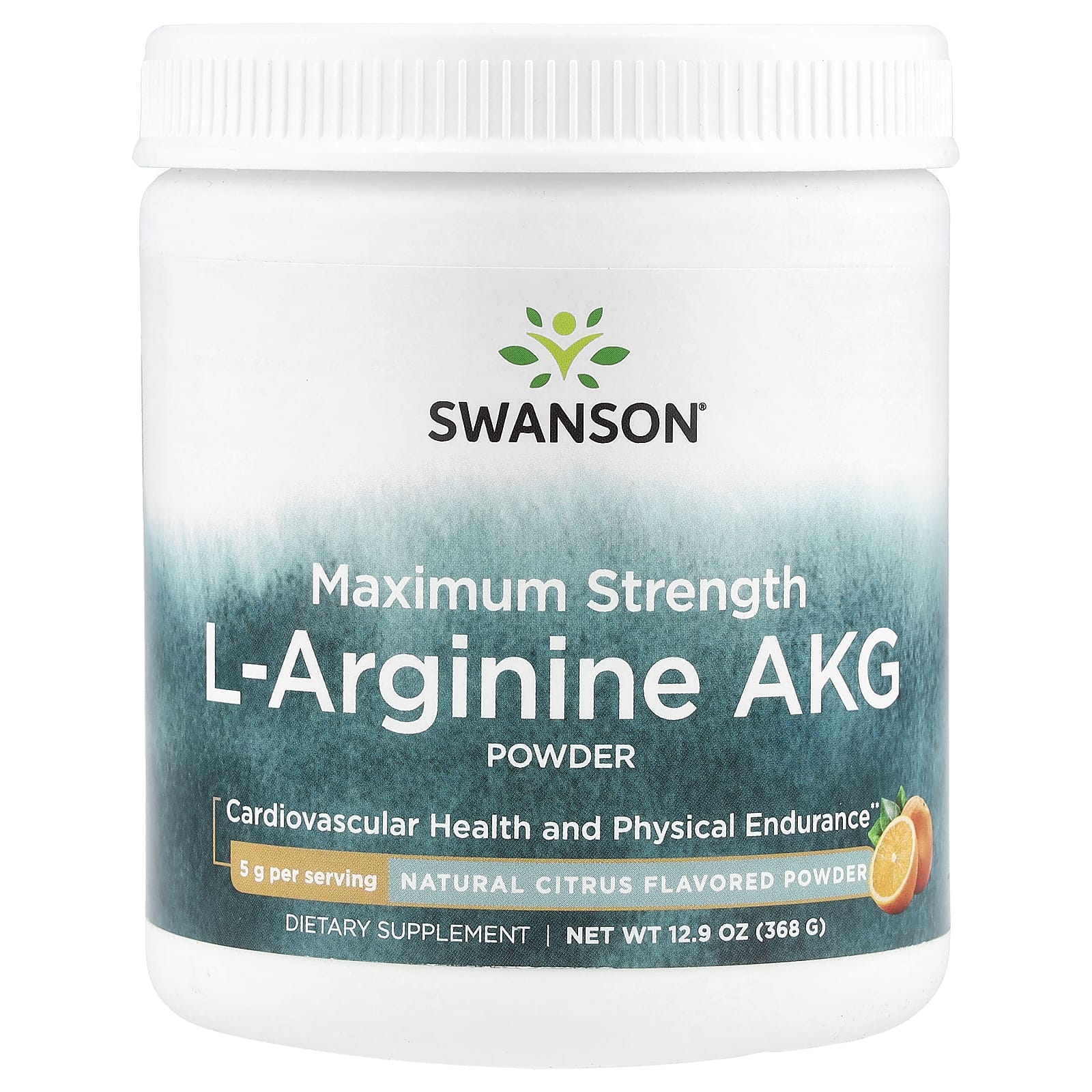 Swanson, Maximum Strength L-Arginine AKG Powder, Natural Citrus, 12.9 oz (368 g) - Image 1