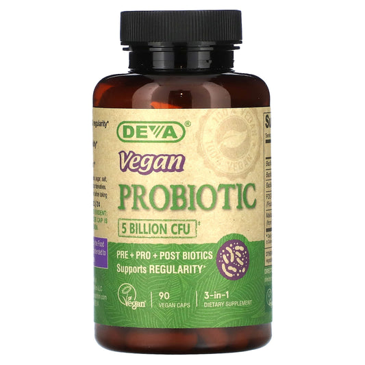Deva 3-in-1 Vegan Probiotic Supplement - Image 1