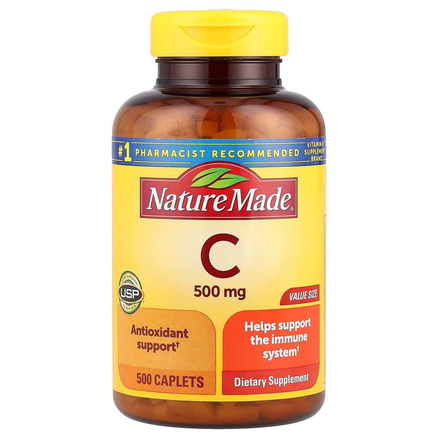 Nature Made, Vitamin C, 500 mg, 500 Caplets - Image 1