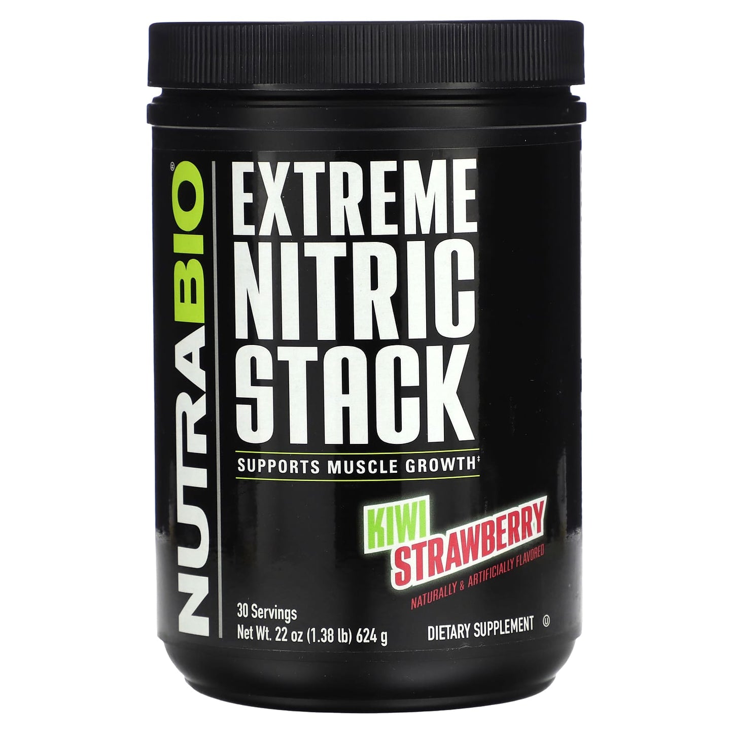 NutraBio, Extreme Nitric Stack, Kiwi Strawberry, 1.38 lb (624 g) - Image 1